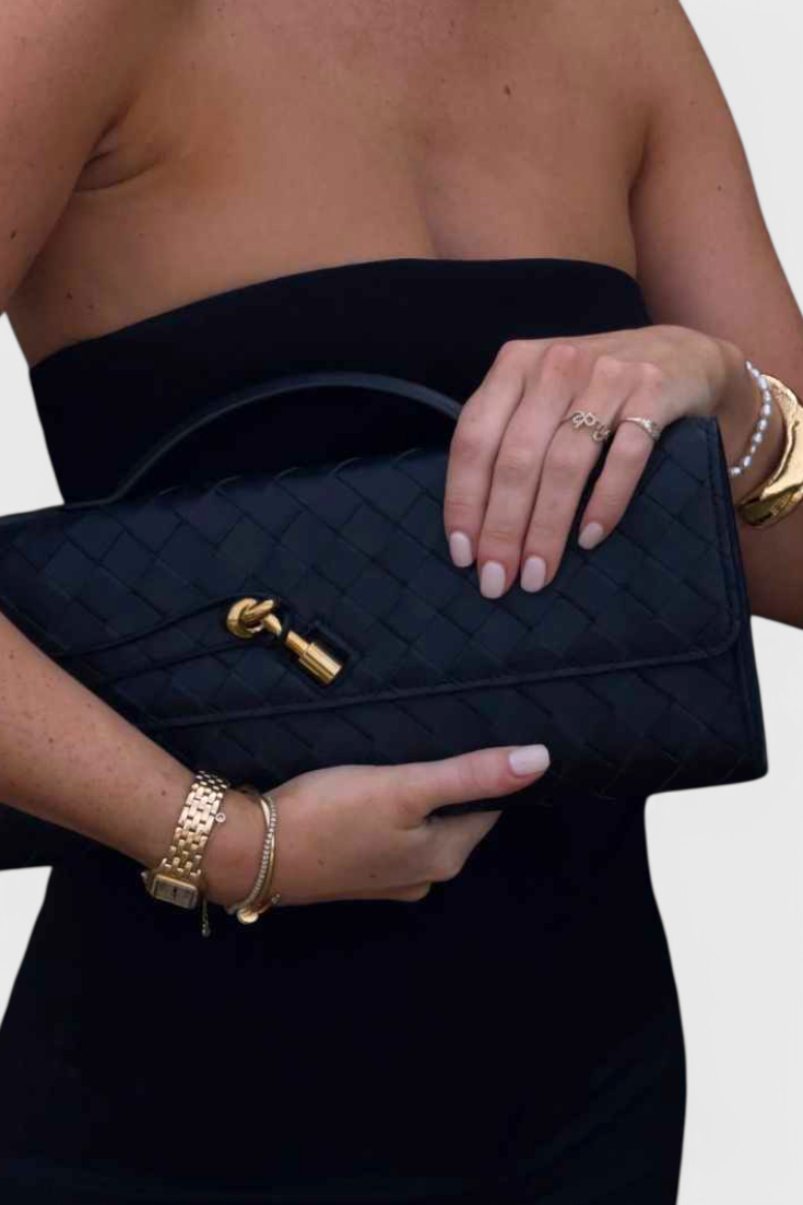 Melanie Clutch Bag with Gold Knot Detail
